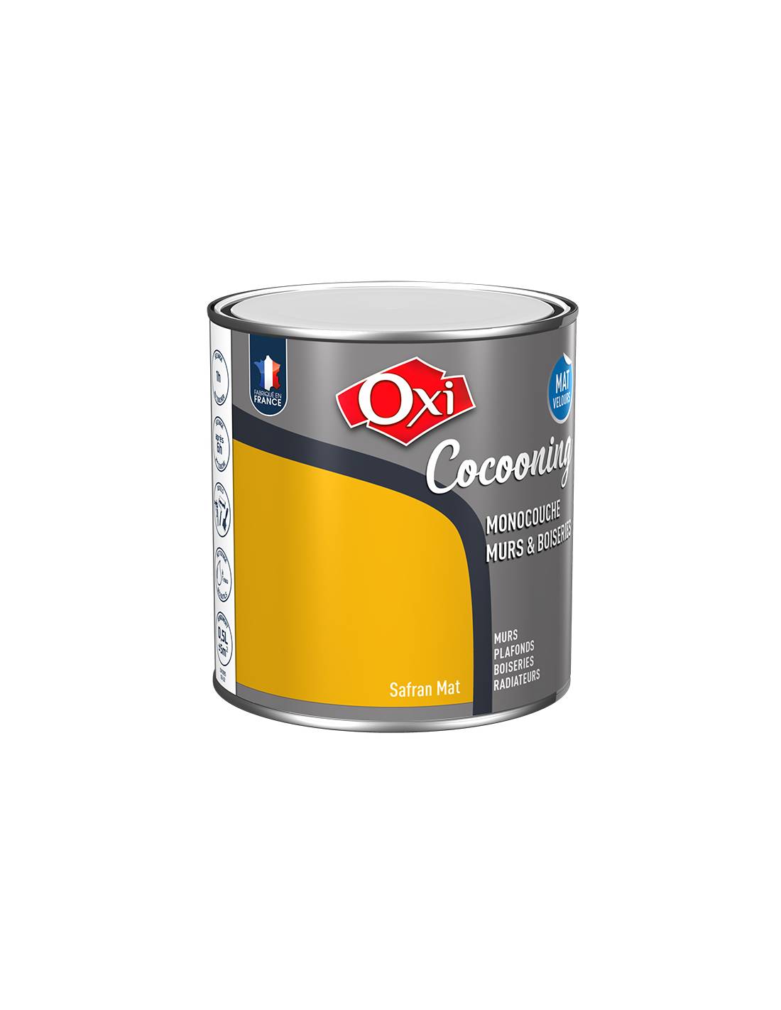 Oxi - Peinture Oxi Cocooning Safran Peinture Murale Mat Velours Safran 0,5l Pour Ambiance Cocooning. - Oxi