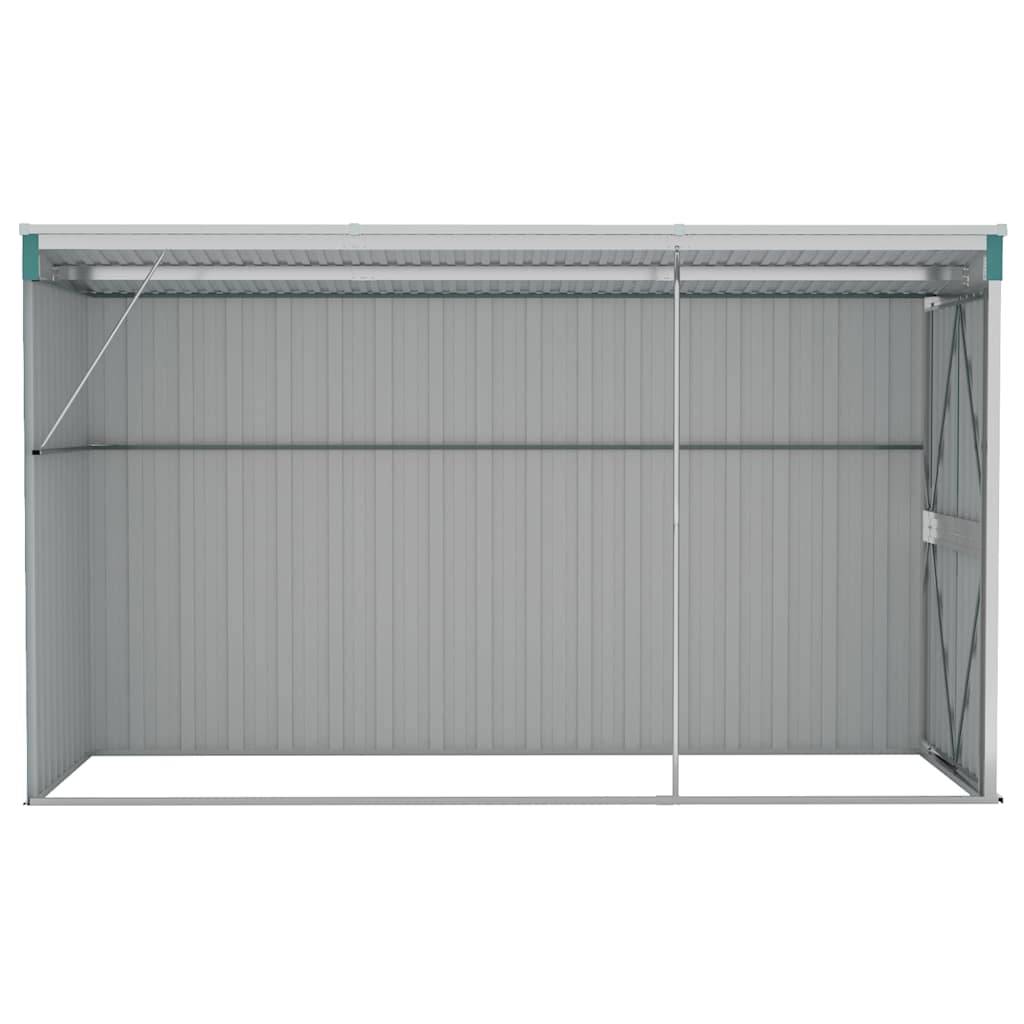 Abri de jardin mural Acier galvanisé Double porte Rangement 118x288cm Vert - ComfortXL Outdoor Living - Image 5