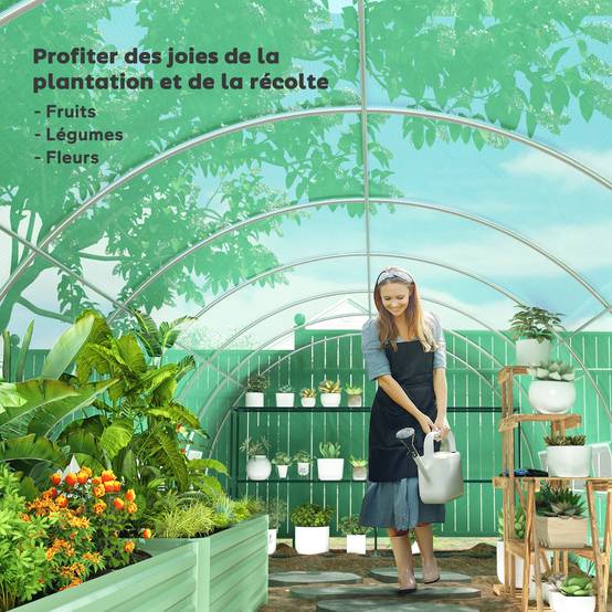 Grande Serre Tunnel Jardin 24m² Acier Galvanisé 16 Fenêtres 8x3x2m Vert - ComfortXL Outdoor Living - Image 10