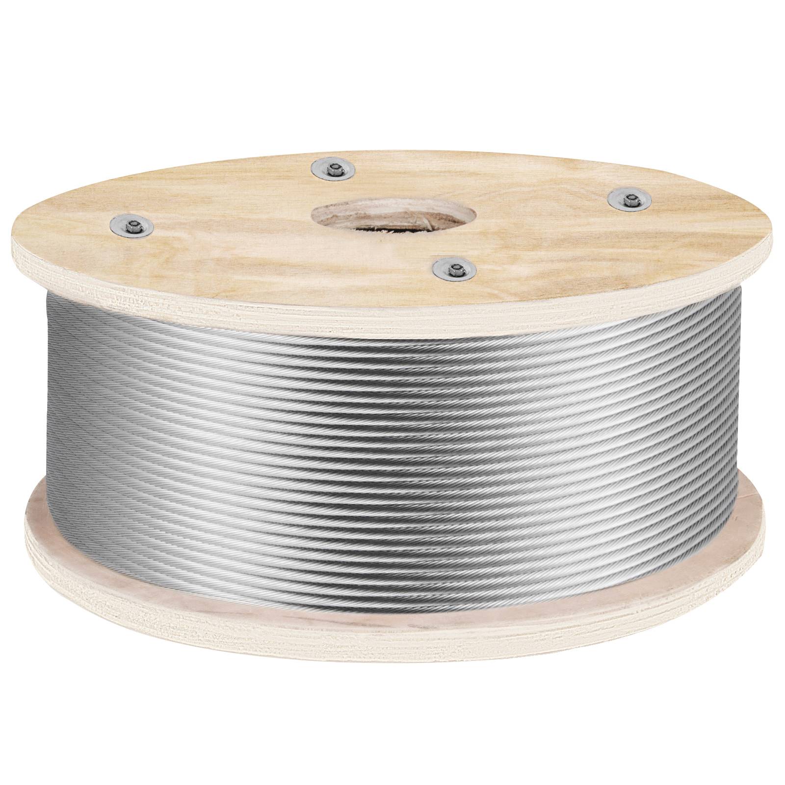 Vevor - Câble inox T316 152 m, 4,8 mm, 1x19 - fil métallique résistant 1905,1 kg pour rampes, suspensions, cordes à linge et usages extérieurs. - Image 1