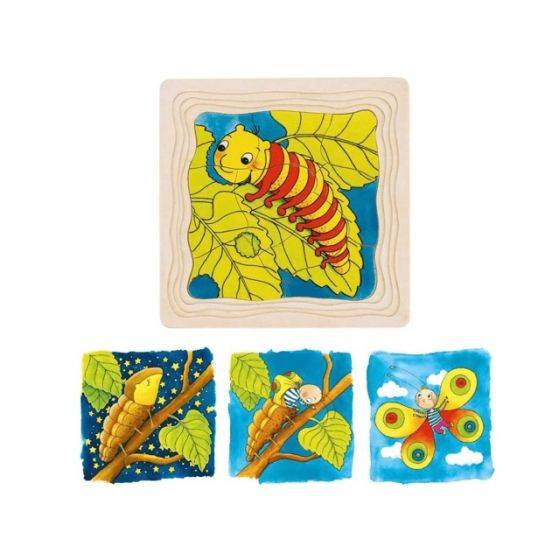 Goki - Puzzle en bois métamorphose du papillon