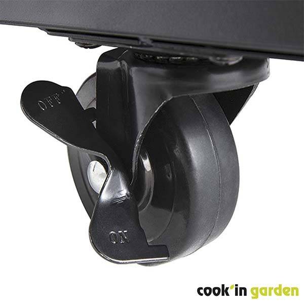 Cook in Garden - Roulette diamètre 7,5 cm avec frein - Supporte plus de 50kg - Barbecue et desserte - Cook'in Garden