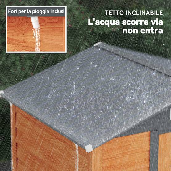 Abri de jardin en acier panneaux horizontaux toit double pente 197x163x200 cm marron - ComfortXL Outdoor Living - Image 9