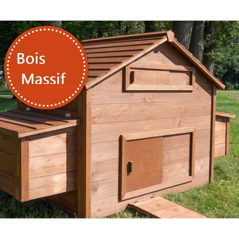 Poulailler en bois  pour jardin extérieure cage canard équipé 2 nichoirs 185 x 84 x 112 cm Modèle 154 Ferme de terrain - Image 3