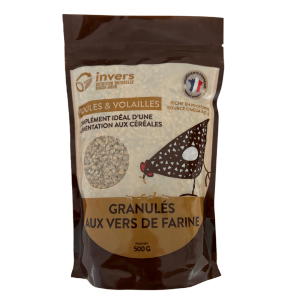 Granulés aux insectes pour poules & volailles 500g - Invers - Image 1