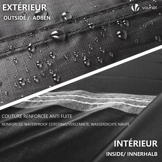 Housse salon de jardin bache de protection 420D φ190x73cm noire - Image 3
