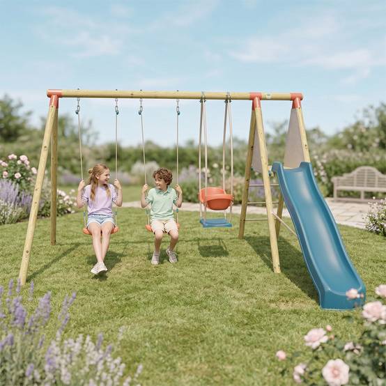 Station de jeux bois 2,30 m Topwood ZALMI 2 - 6 enfants - Image 2