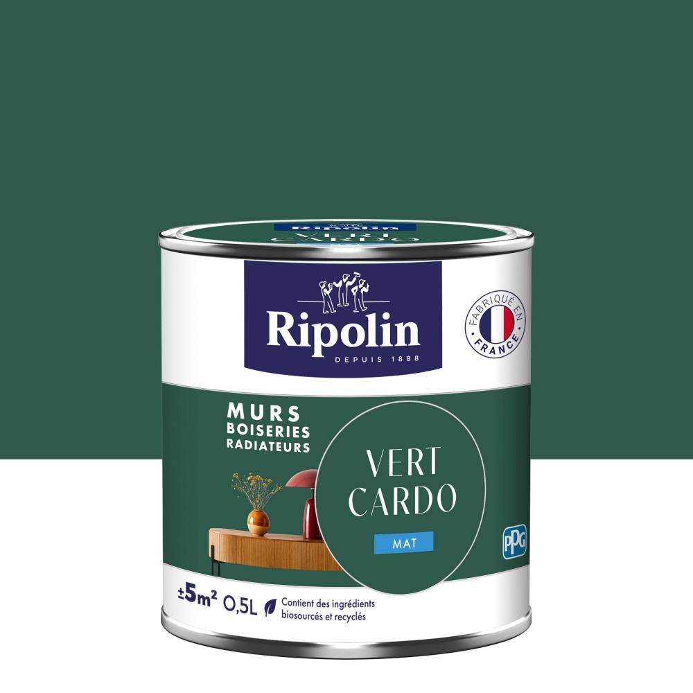 Ripolin - Peinture vert cardo mur, boiserie, radiateur RIPOLIN mat 0.5 l