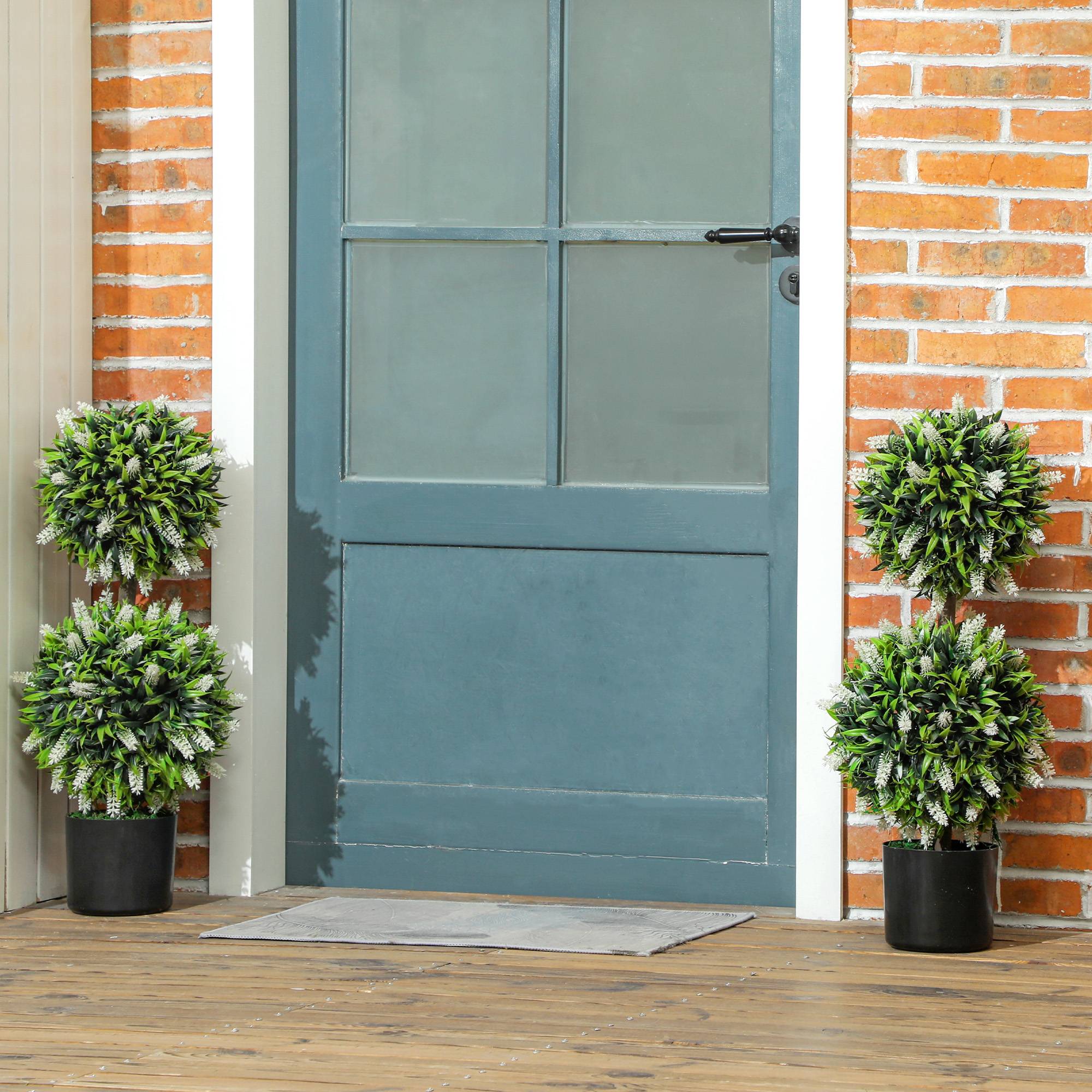 Sans Marque - Lot 2 plantes artificielles, résistantes UV, en pot, 70 cm pour salon, jardin - Image 3