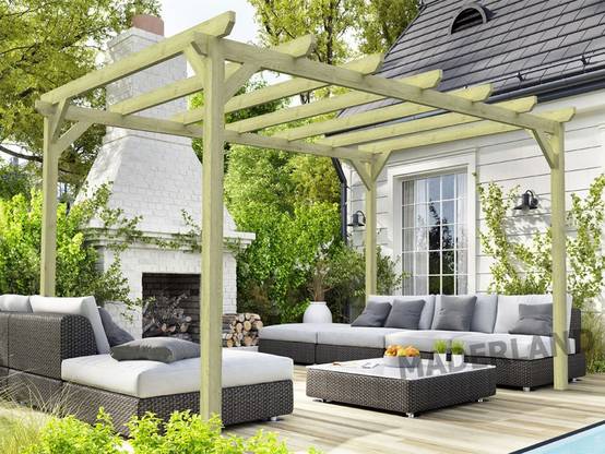 Pergola bois PARIS • 600x420 cm • traité • très résistant - Image 1