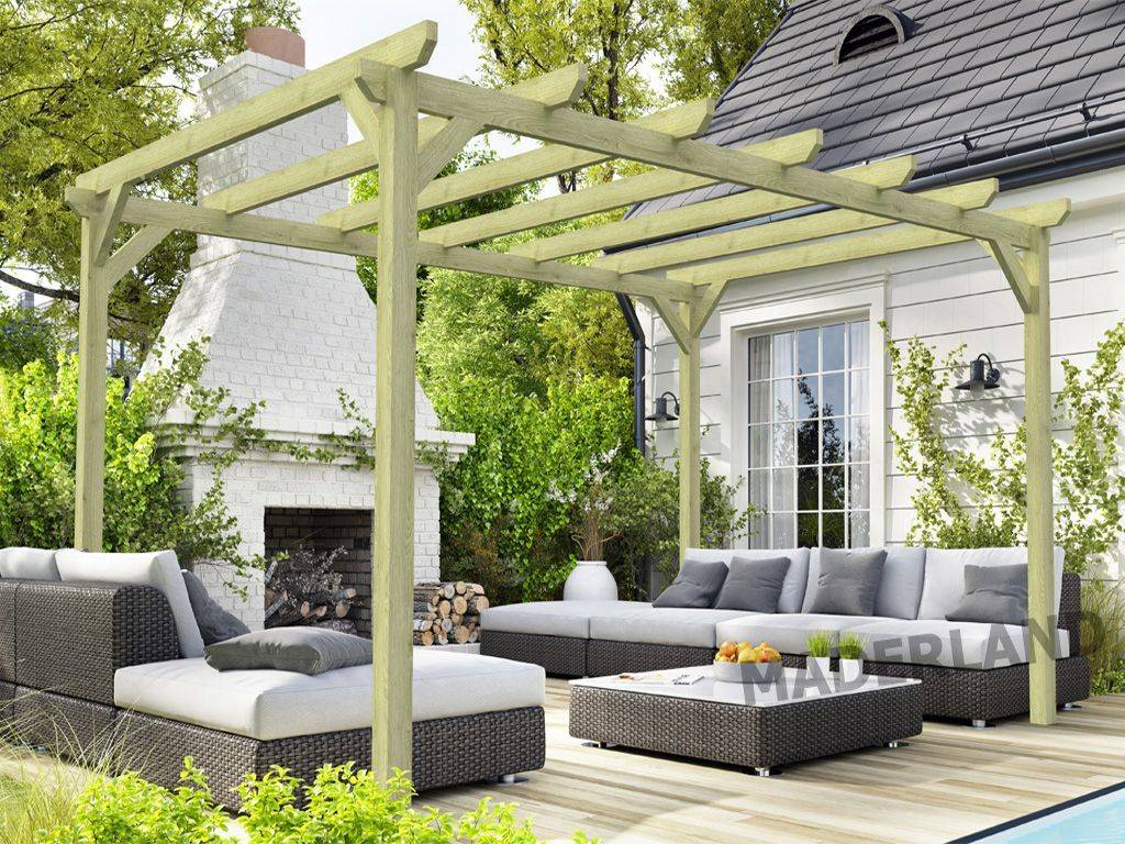 Pergola bois PARIS • 600x420 cm • traité • très résistant - Image 1