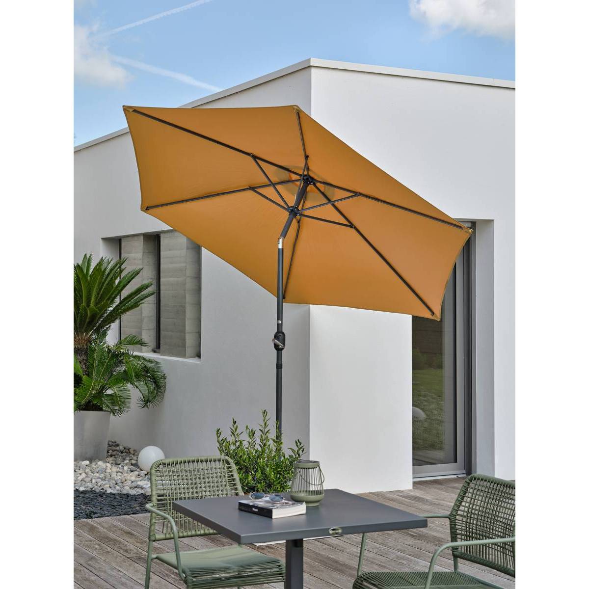 Dcb Garden - Parasol Inclinable à Manivelle "Marbella" 270cm Moutarde - Image 5
