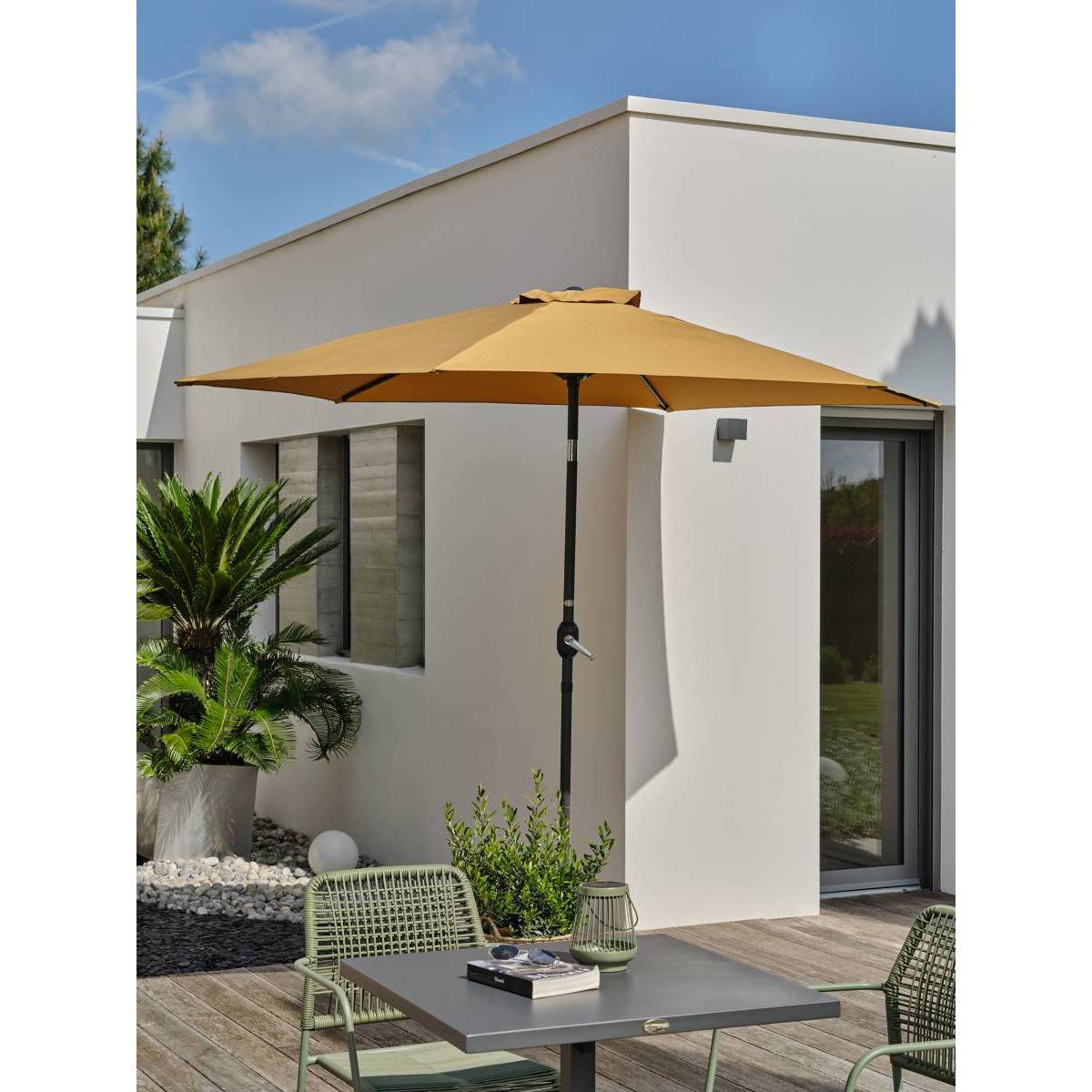 Dcb Garden - Parasol Inclinable à Manivelle "Marbella" 270cm Moutarde - Image 4