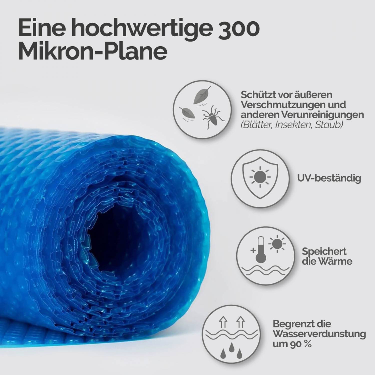 Linxor - Bâche à bulles 2 m x 2 m pour piscine - 300 microns - Bleu - Linxor - Image 9