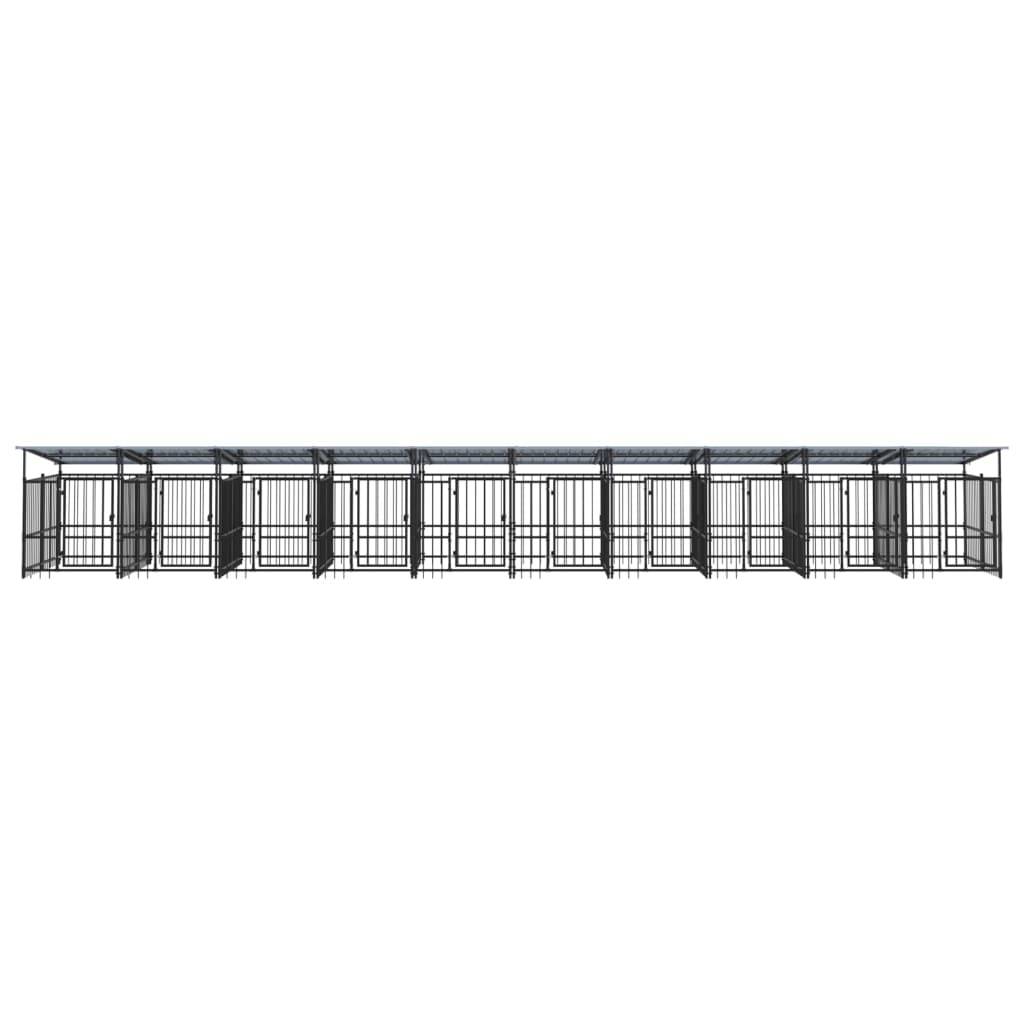 Vidaxl - Chenil d'extérieur avec toit pour chiens Acier 18,77 m² vidaXL 3124597 - Image 8