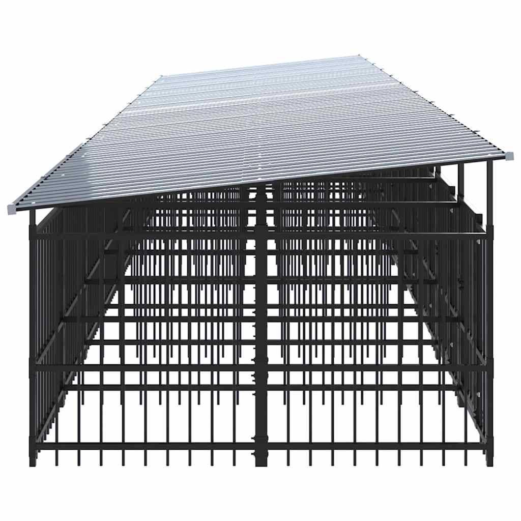 Vidaxl - Chenil d'extérieur avec toit pour chiens Acier 18,77 m² vidaXL 3124597 - Image 5