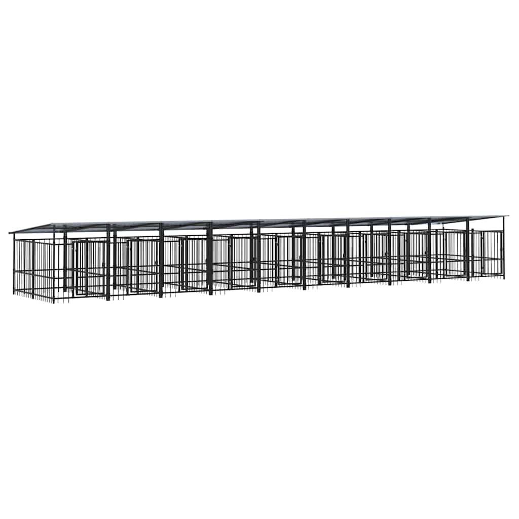 Vidaxl - Chenil d'extérieur avec toit pour chiens Acier 18,77 m² vidaXL 3124597 - Image 2