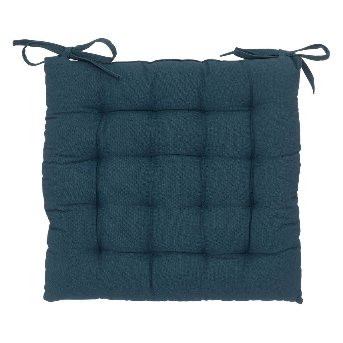 Lot de 4 Galettes de chaise en Coton Bleu egeen 38 x 38 cm - Image 3