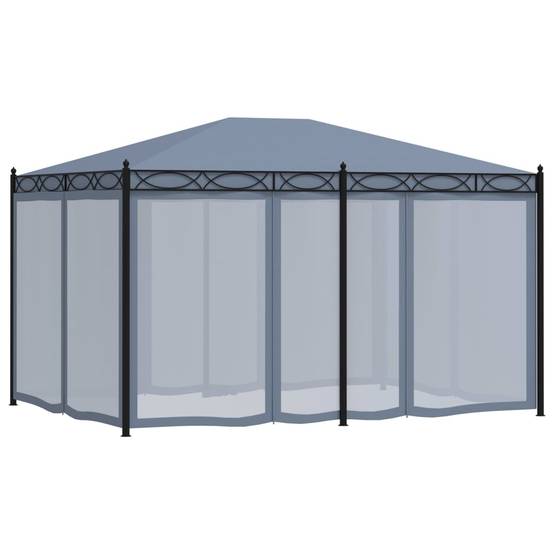 Tonnelle de Jardin Acier avec 6 Moustiquaires Incluses Toit Anti-UV Anthracite 4x3 m – ComfortXL Outdoor Living - Image 4