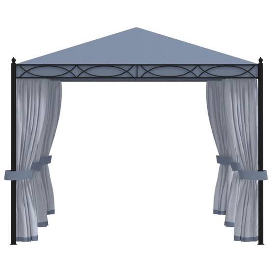 Tonnelle de Jardin Acier avec 6 Moustiquaires Incluses Toit Anti-UV Anthracite 4x3 m – ComfortXL Outdoor Living - Image 3