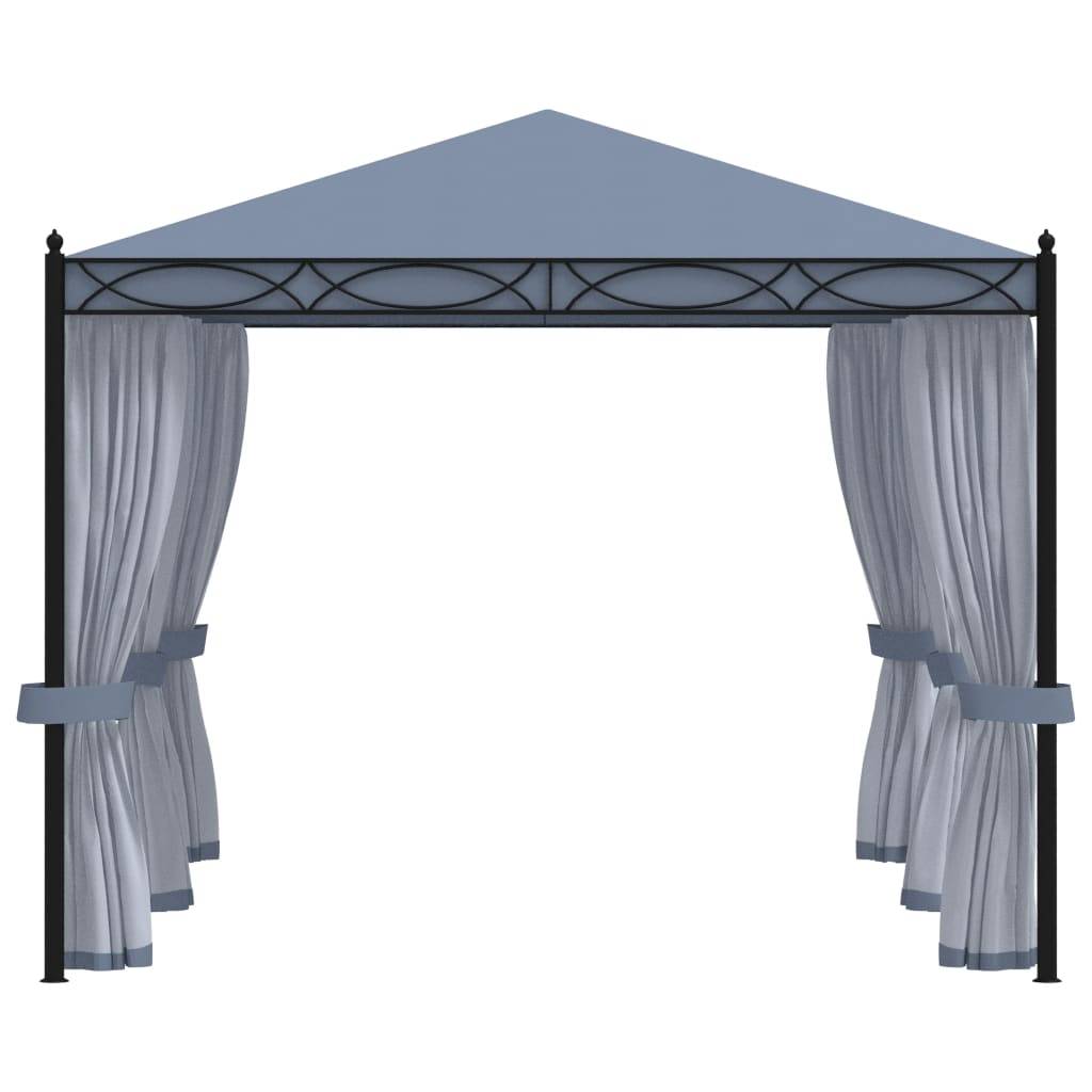 Tonnelle de Jardin Acier avec 6 Moustiquaires Incluses Toit Anti-UV Anthracite 4x3 m – ComfortXL Outdoor Living - Image 3
