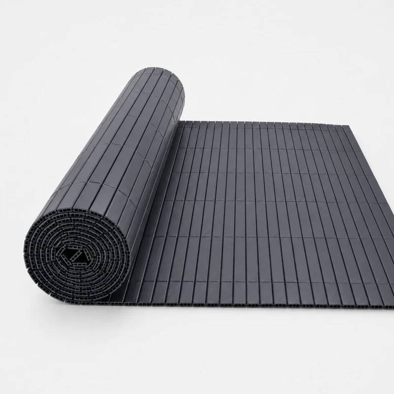 Canisse PVC anthracite renforcée double face 1 x 3 m – brise-vue imitation bambou