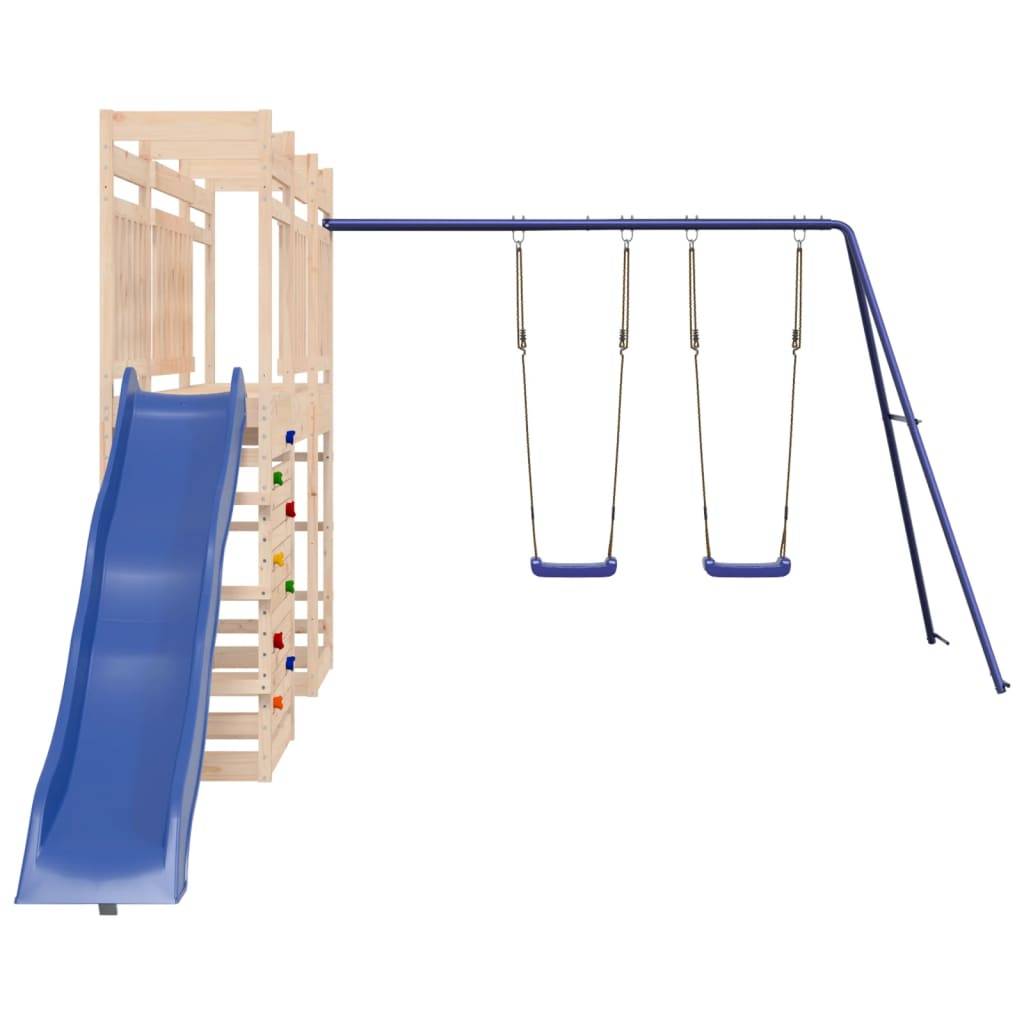 Helloshop26 - Aire de jeux d'extérieur balançoires toboggan portiques robuste jeux jardin 316 x 534 x 207 cm bois de pin massif - Image 2