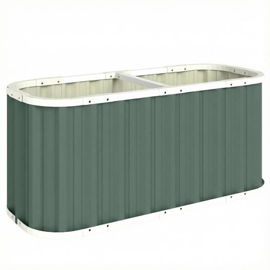 Carré potager surélevé en acier galvanisé pour jardin profond 136x53x61cm Vert - ComfortXL Outdoor Living - Image 2
