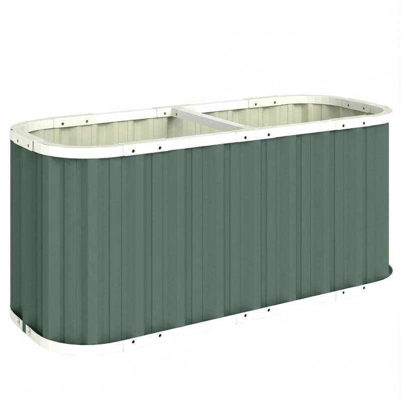 Carré potager surélevé en acier galvanisé pour jardin profond 136x53x61cm Vert - ComfortXL Outdoor Living - Image 2