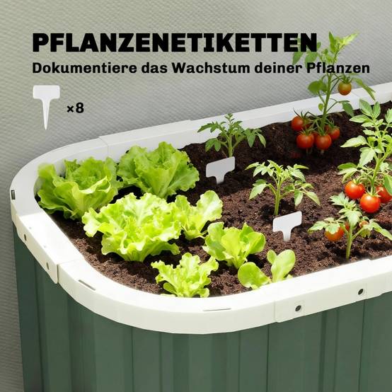 Carré potager surélevé en acier galvanisé pour jardin profond 136x53x61cm Vert - ComfortXL Outdoor Living - Image 7