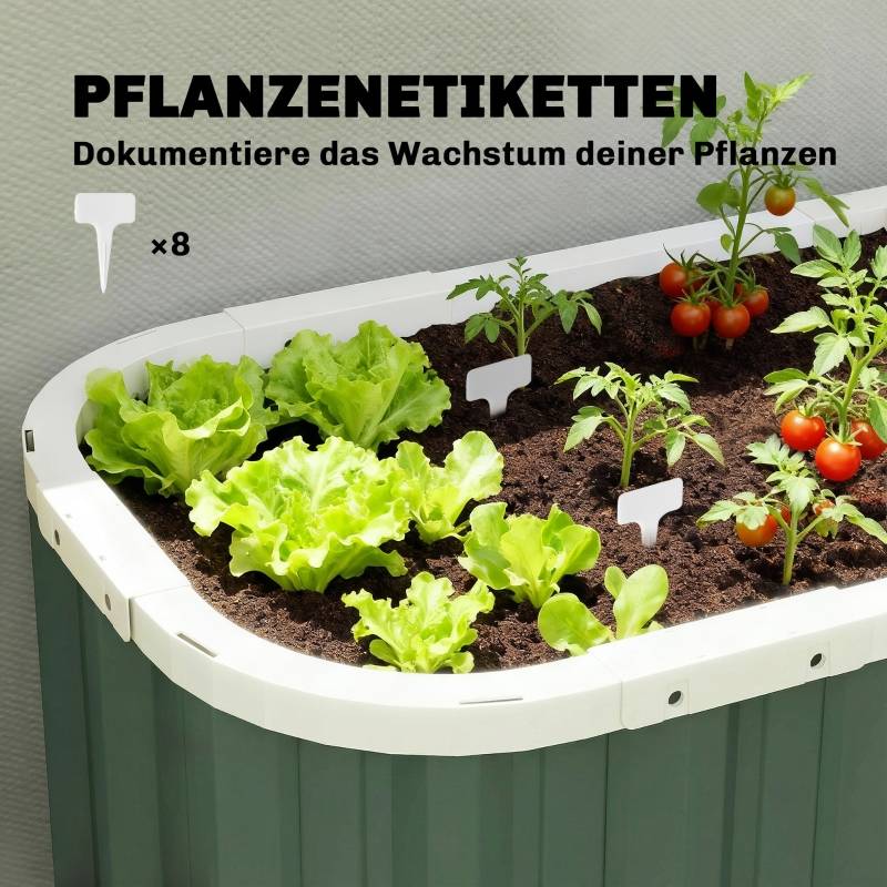 Carré potager surélevé en acier galvanisé pour jardin profond 136x53x61cm Vert - ComfortXL Outdoor Living - Image 7