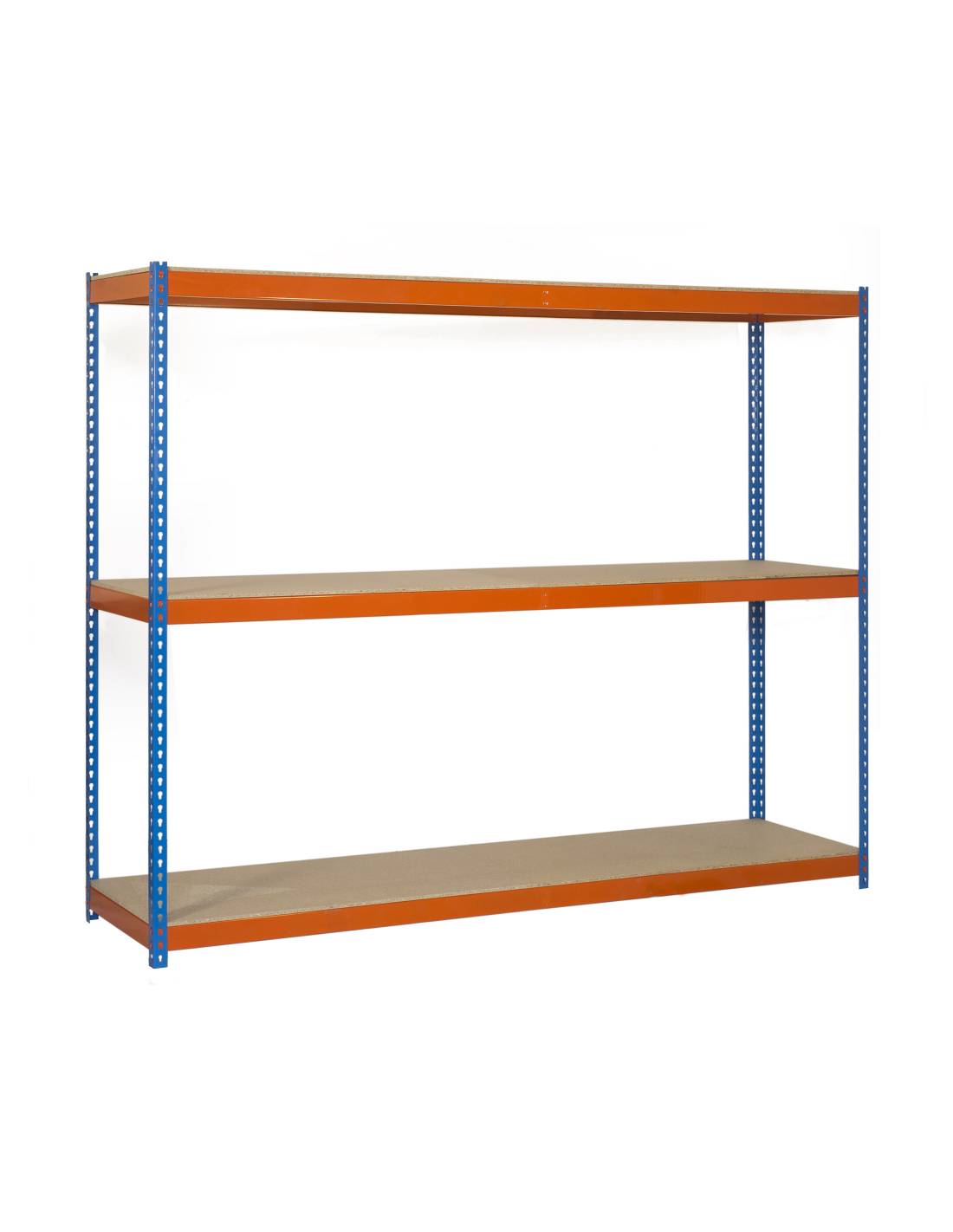 Etagère Sans Vis Ecoforte 1804-3 Chipboard Bleu/orang/bois Bleu/orange/bois 2000x1800x450 - Simonrack