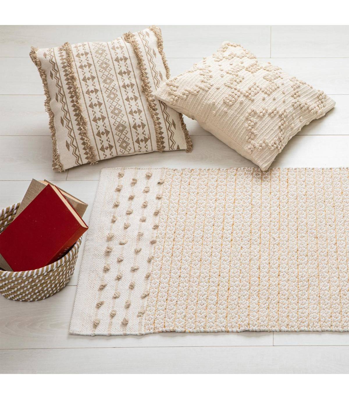Tapis décoratif en Coton motif sable et cuivre 60 x 90 cm - Image 3