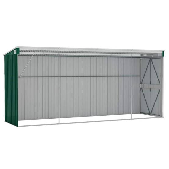 Vidaxl - Abri de jardin mural Vert 118x382x178 cm Acier galvanisé vidaXL 316229 - Image 7