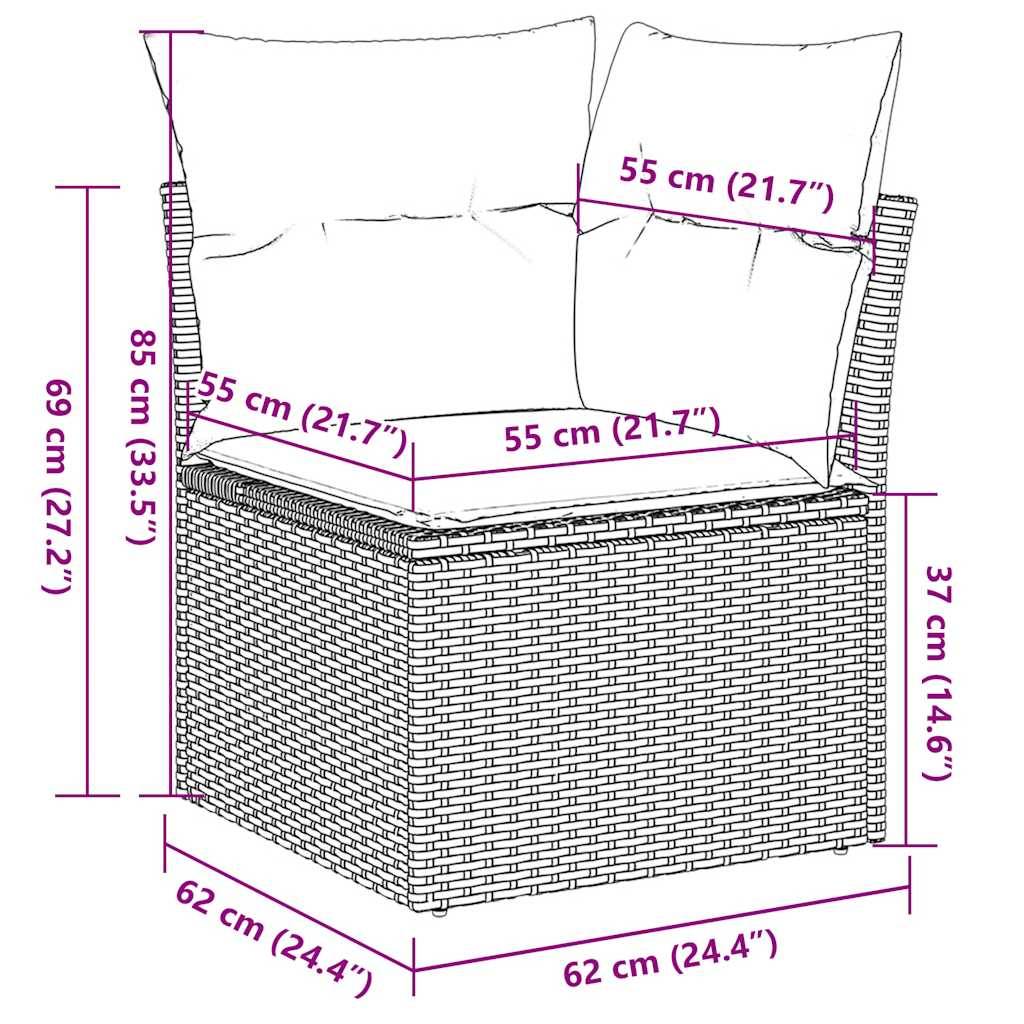 ComfortXL - Salon de jardin modulable 6 pcs résine tressée avec rangement et table en verre Noir – ComfortXL Outdoor Living - Image 5