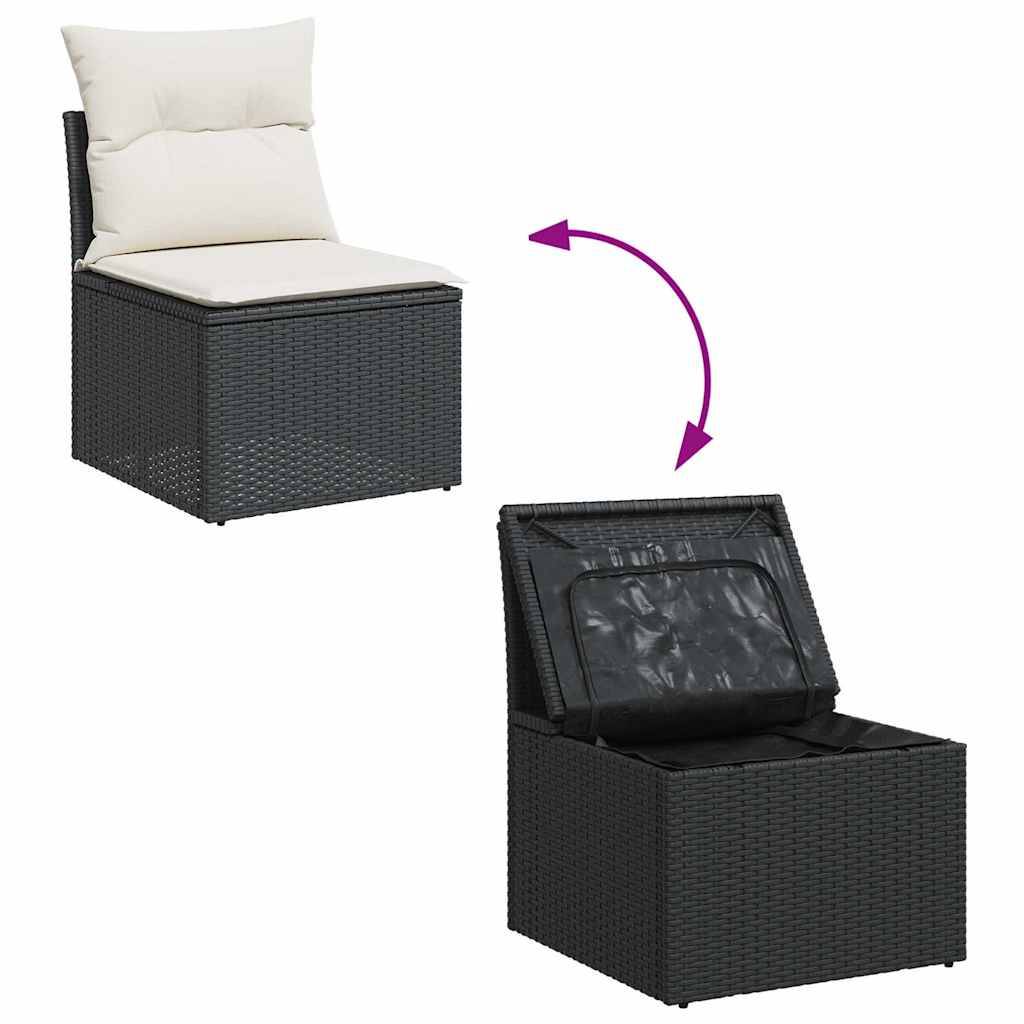 ComfortXL - Salon de jardin modulable 6 pcs résine tressée avec rangement et table en verre Noir – ComfortXL Outdoor Living - Image 7