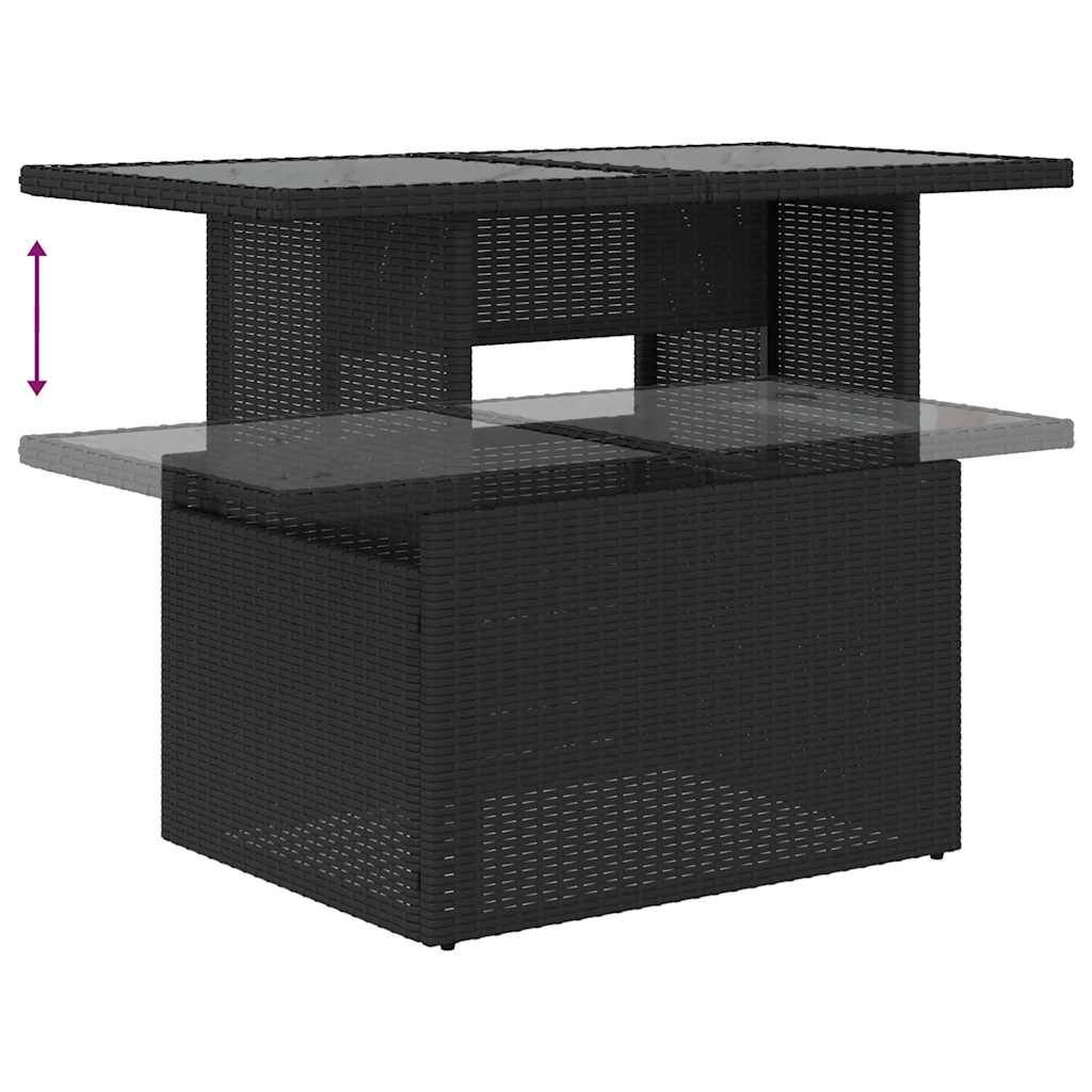 ComfortXL - Salon de jardin modulable 6 pcs résine tressée avec rangement et table en verre Noir – ComfortXL Outdoor Living - Image 9