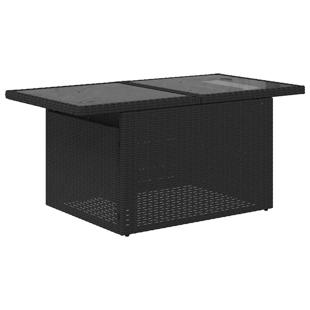 ComfortXL - Salon de jardin modulable 6 pcs résine tressée avec rangement et table en verre Noir – ComfortXL Outdoor Living - Image 6