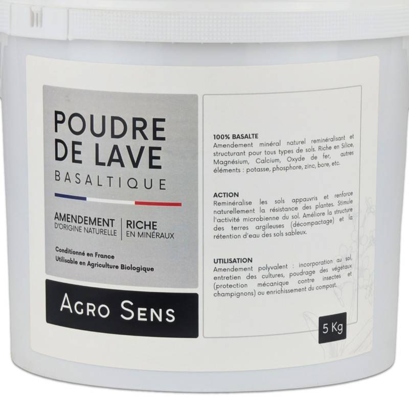 Poudre de lave basaltique - Amendement minéral naturel - Seau 5 kg - Image 2