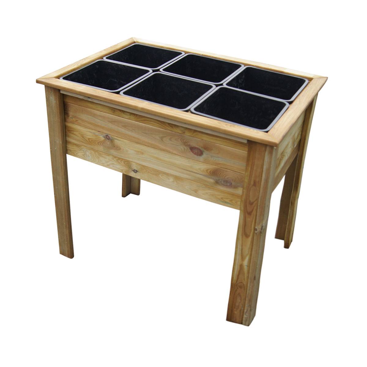Potager sur pieds avec 6 bacs de séparation - Cémonjardin - Image 1