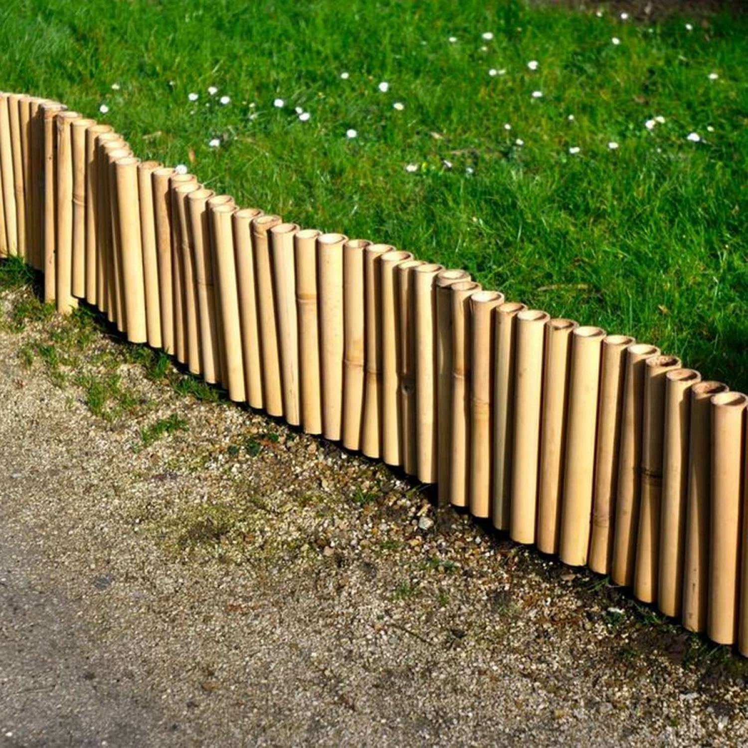 Linxor - Bordure à planter, clôture de jardin flexible en bambou - 100 x 20 cm - Bois clair - Linxor - Image 3