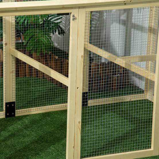 Enclos pour volailles bois naturel 140 x 88.5 x 106 cm - PANGIVO - Image 10