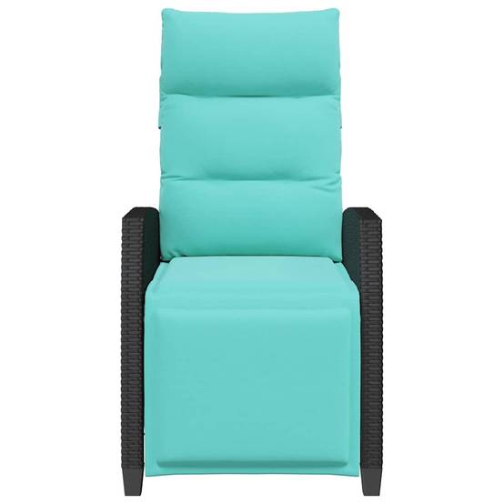 PANGIVO - Chaise de jardin inclinable avec table d'appoint noir polyrotin 65 x 58 x 94 cm, Poids :13.55kg - PANGIVO - Image 4