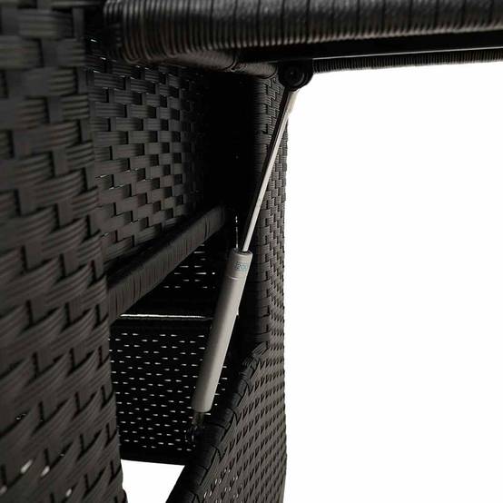 PANGIVO - Chaise de jardin inclinable avec table d'appoint noir polyrotin 65 x 58 x 94 cm, Poids :13.55kg - PANGIVO - Image 8