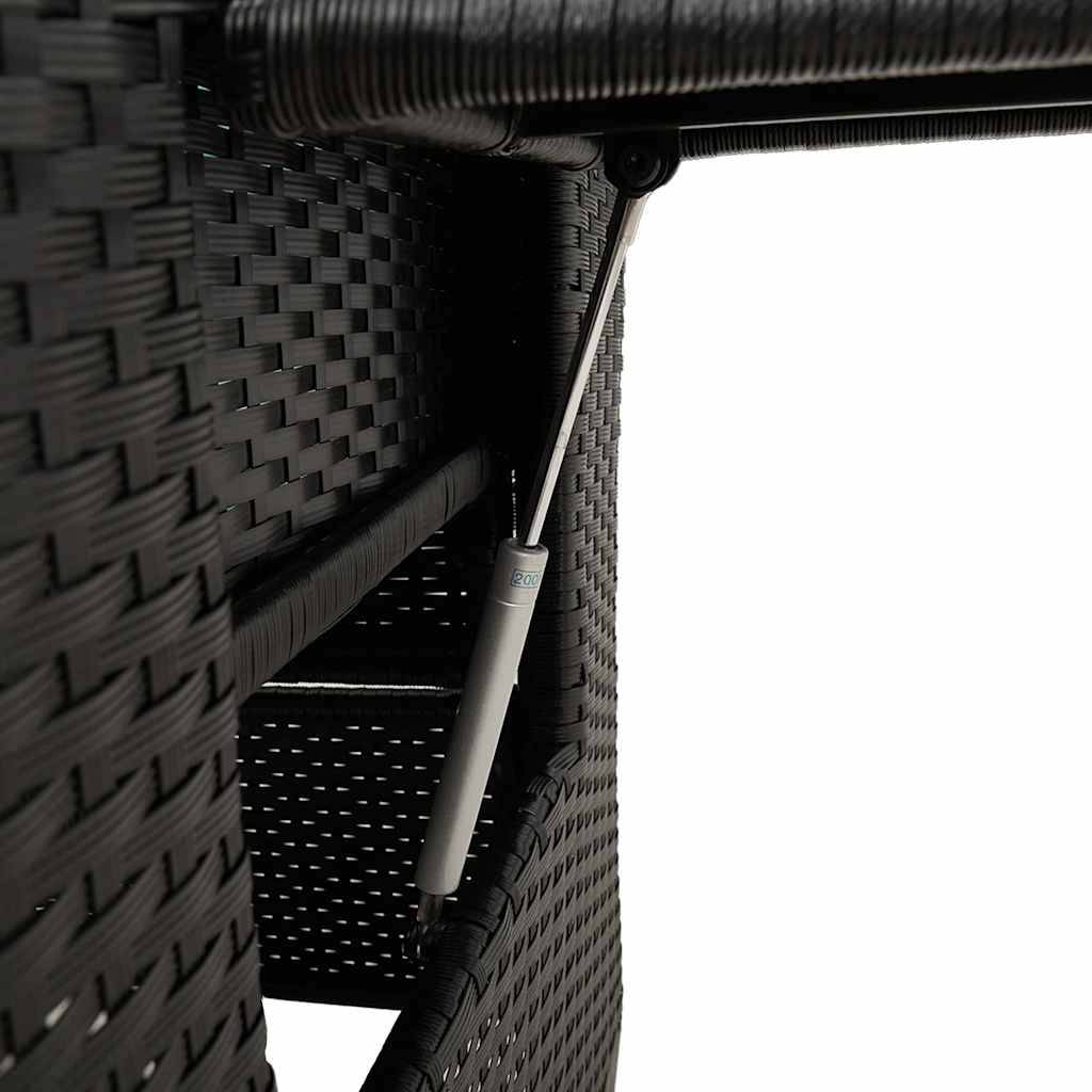 PANGIVO - Chaise de jardin inclinable avec table d'appoint noir polyrotin 65 x 58 x 94 cm, Poids :13.55kg - PANGIVO - Image 8