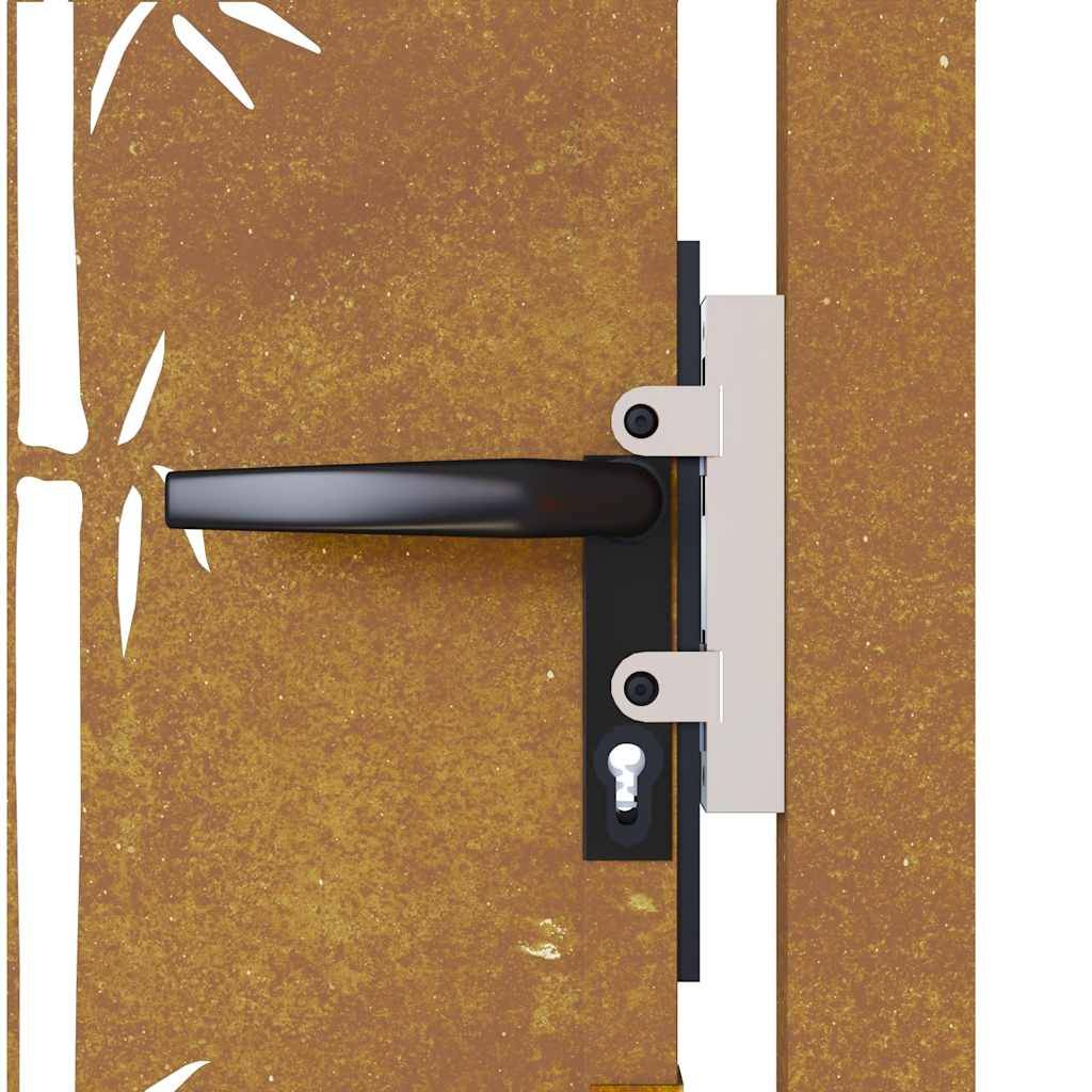Portillon d'Entrée Acier Corten Motif Bambou avec Poteaux pour Jardin Terrasse Rouillé 105x130 cm – ComfortXL Outdoor Living - Image 10