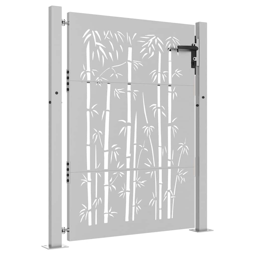 Portillon d'Entrée Acier Corten Motif Bambou avec Poteaux pour Jardin Terrasse Rouillé 105x130 cm – ComfortXL Outdoor Living - Image 5