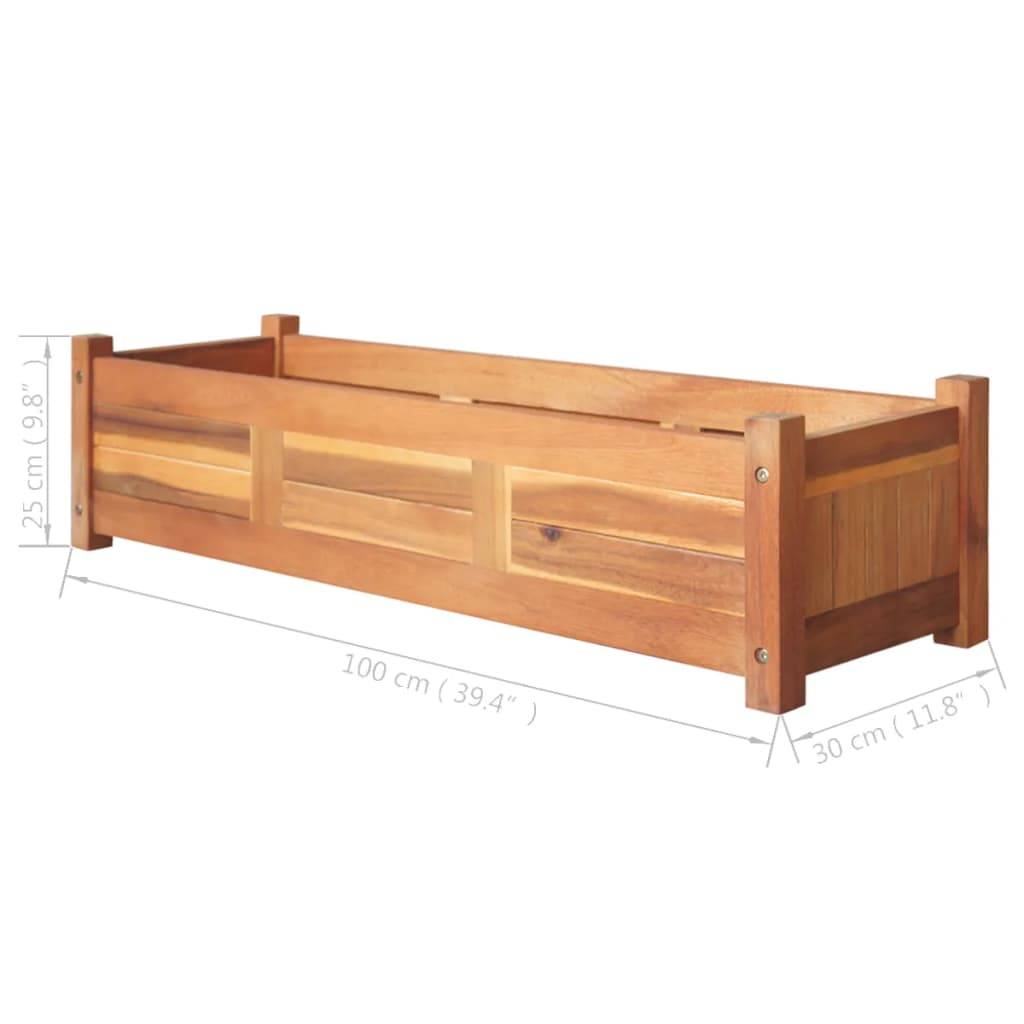 ComfortXL - Lot de 2 jardinières rectangulaires en bois d'acacia 100 cm – ComfortXL Outdoor Living - Image 6