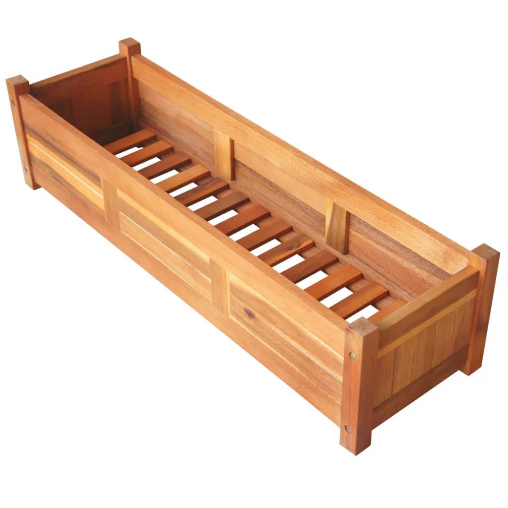 ComfortXL - Lot de 2 jardinières rectangulaires en bois d'acacia 100 cm – ComfortXL Outdoor Living - Image 4