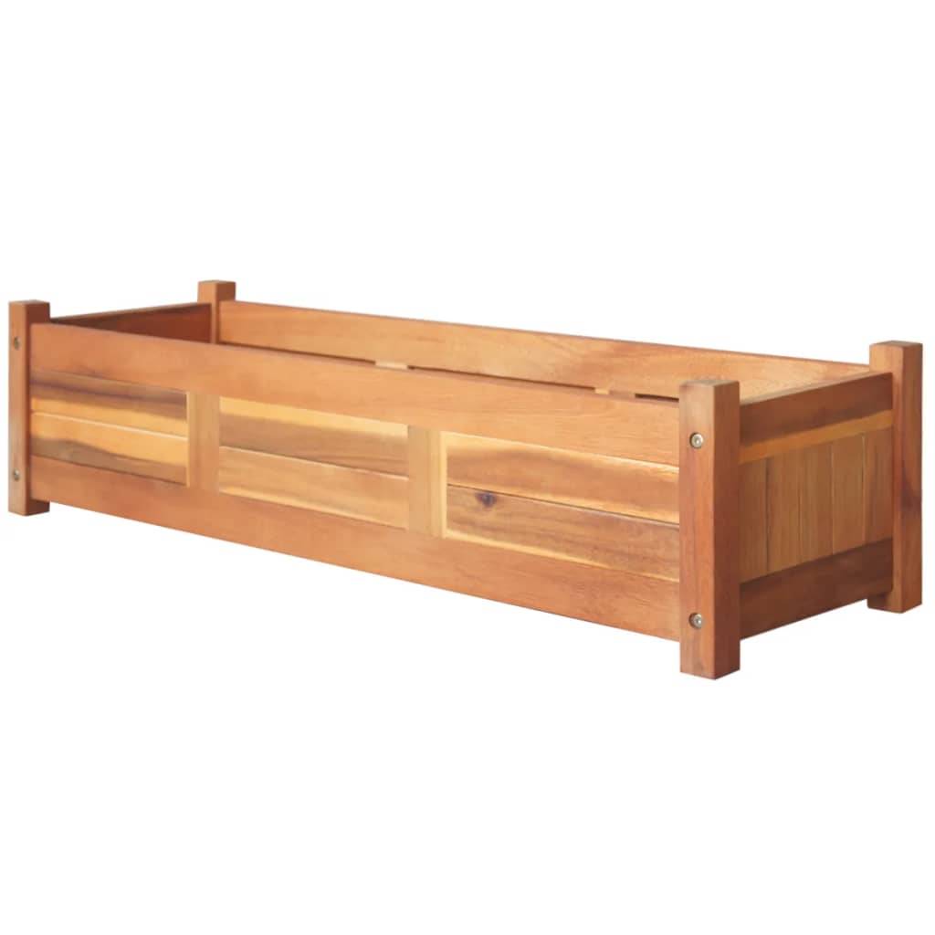 ComfortXL - Lot de 2 jardinières rectangulaires en bois d'acacia 100 cm – ComfortXL Outdoor Living - Image 2